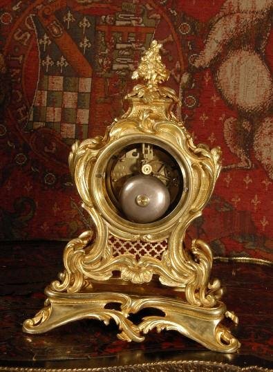 fig 4. ***** SOLD ***** Antique French Rococo Boudoir Table Clock ~ Samuel Marti